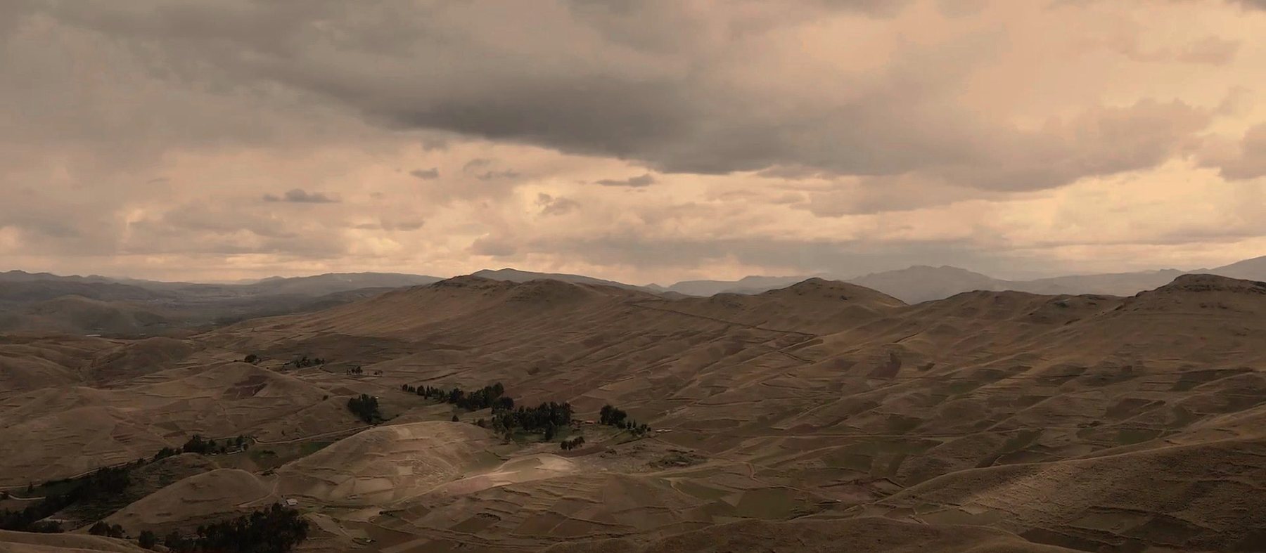 High Andean plateau under low cloud